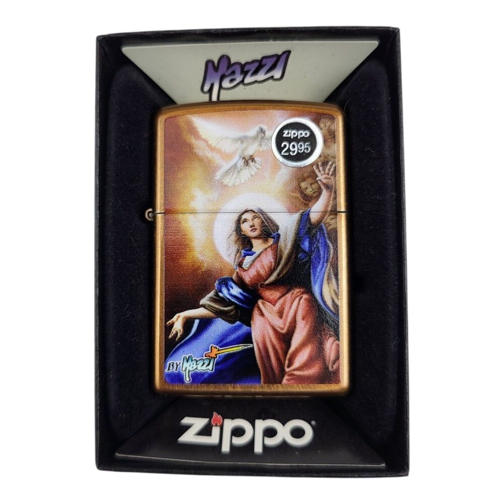 Zippo Mazzi Assunzione Lighter Madonna Dove Catholic New In Box